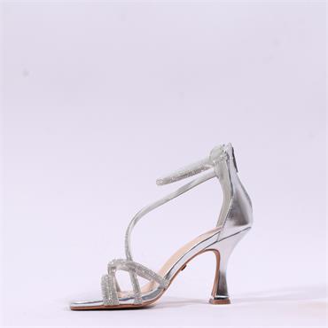 Una Healy Outlaw Glitter Strap High Heel - Chrome